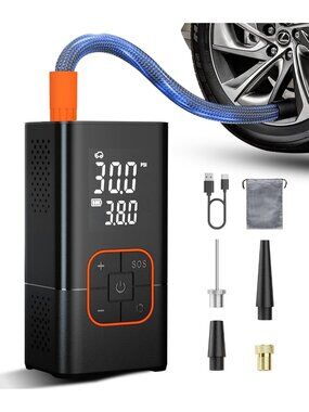 Tire Inflator Portable Air Compressor, 150 PSI Electric Pump with Gauge